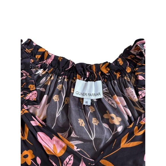 Gilner Farrar Ellie Blouse Boho Peasant Top Size Small Floral Ruffle Hem $228 - Picture 6 of 7